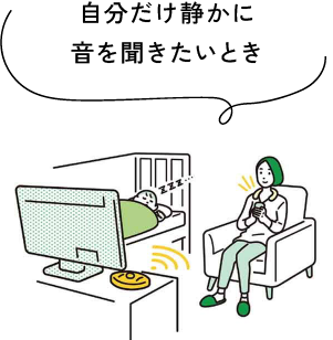 自分だけ静かに音を聞きたいとき